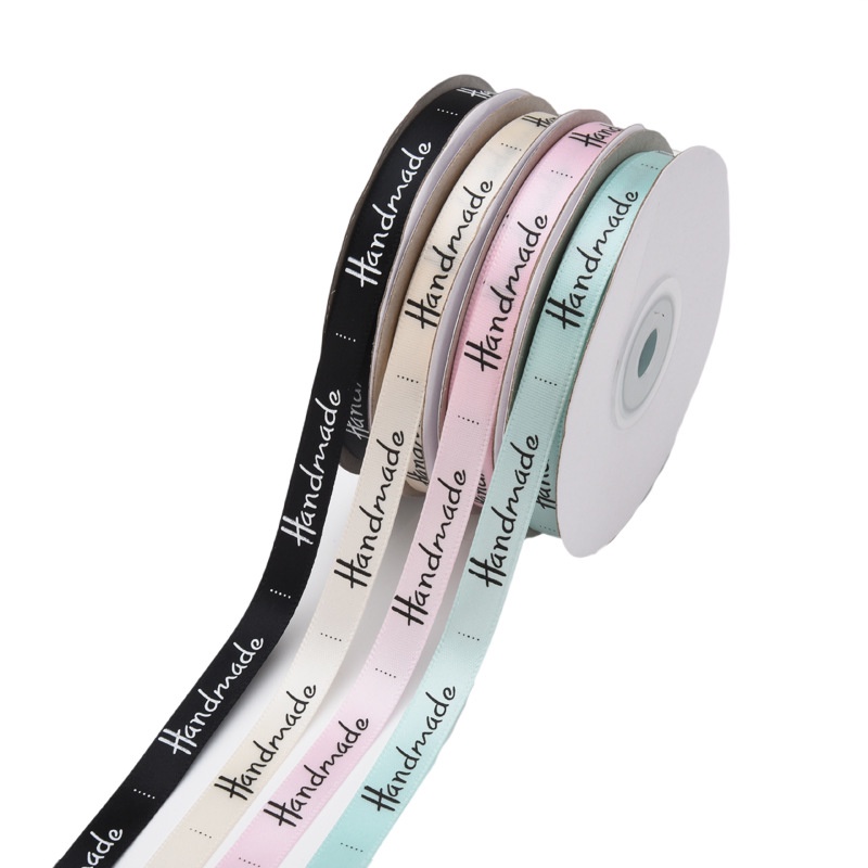 Cuộn dây ruy băng in chữ dùng gói quà 1cm*22 yard