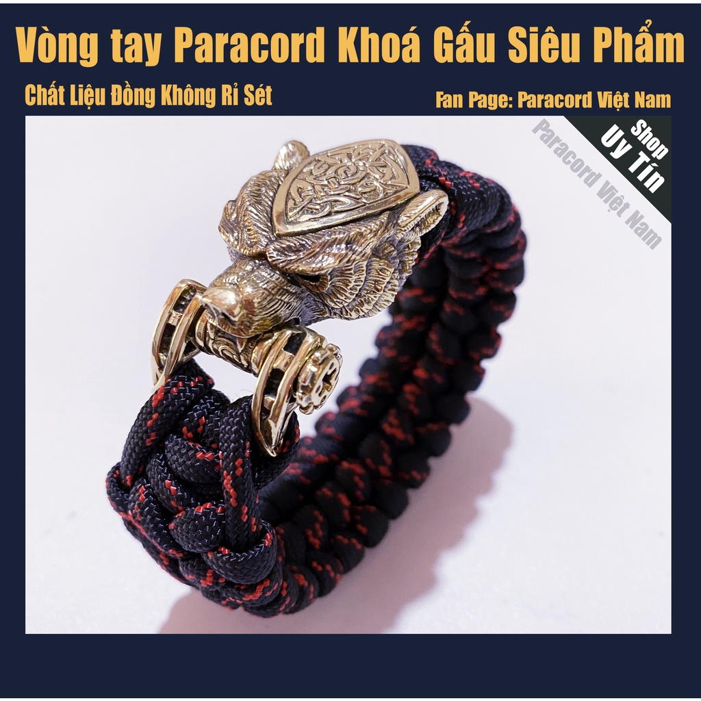 Vòng tay Paracord Sinh Tồn Khoá Gấu Siêu Phẩm