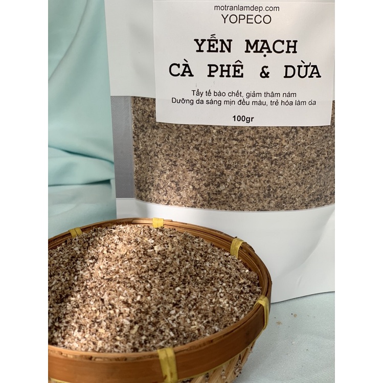 Bột dưỡng da Yến Mạch Cà Phê &amp; Dừa tẩy tế bào chết, chống lão hóa, giảm thâm 100gr