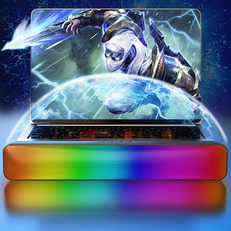 Loa bluetooth soundbar RGB N8 cao cấp âm thanh vòm 3D phiên bản đặc biệt dùng cho máy tính vi tính, có đèn LED.