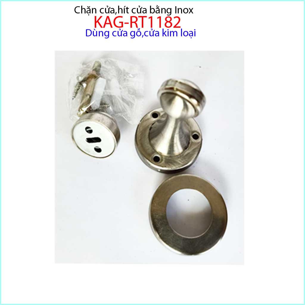 Cục hít cửa Inox  có nam châm, chặn cửa gỗ KAG-RT1182