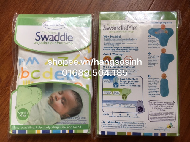 Chăn ủ quấn Swaddle Me - Chăn chống giật mình cho bé