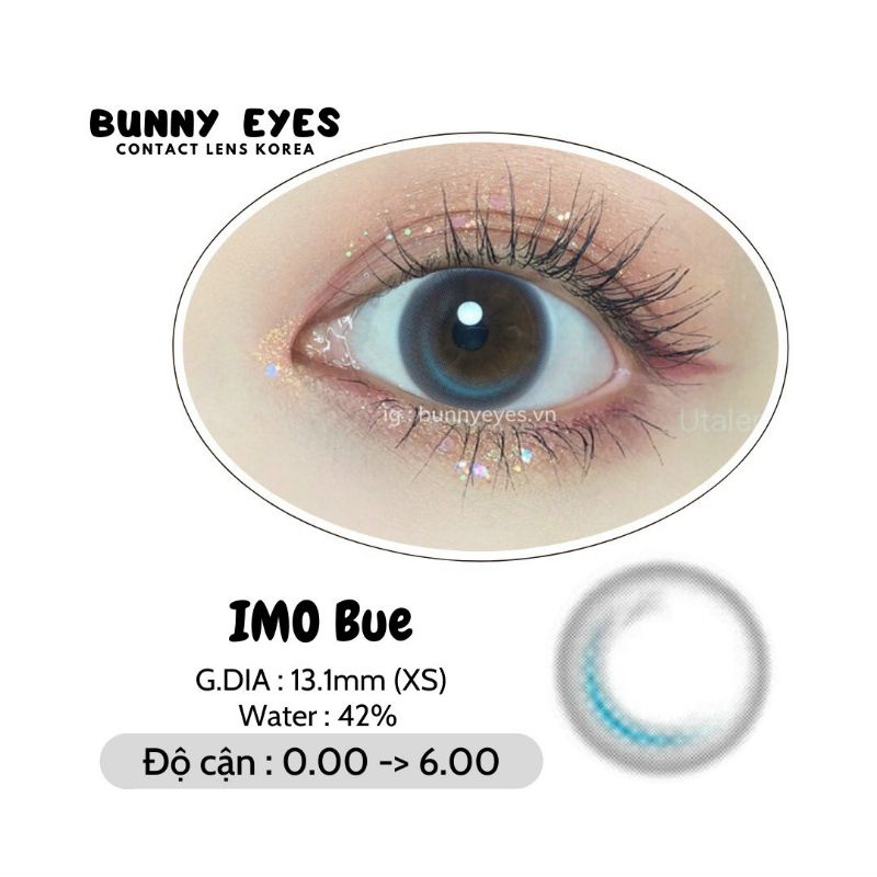 Lens Mắt, Kính Áp Tròng IMO BLUE 13.8 Size XS Ko Giãn #6