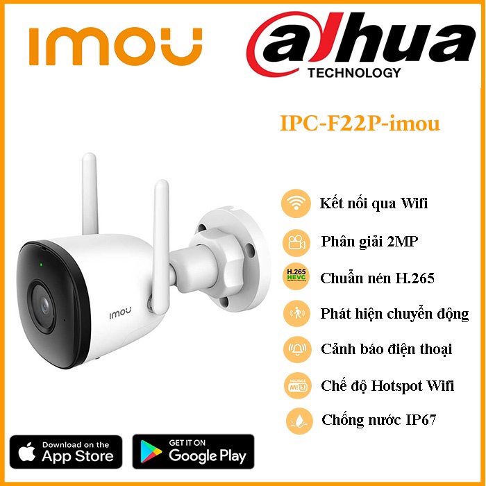Camera Wifi IMOU Trong Nhà A22EP 2M 1080P, A42P 4M 2K, A43P Ranger 2 SE, Xoay 360, Ngoài trời F22P-D,F22FP