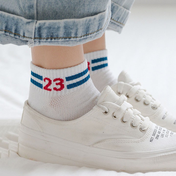 Tất Vớ Ngắn Nữ Cổ Số 23 siêu đẹp - Tất Vớ Ngắn Cute 5 Màu Phong Cách Hàn Quốc