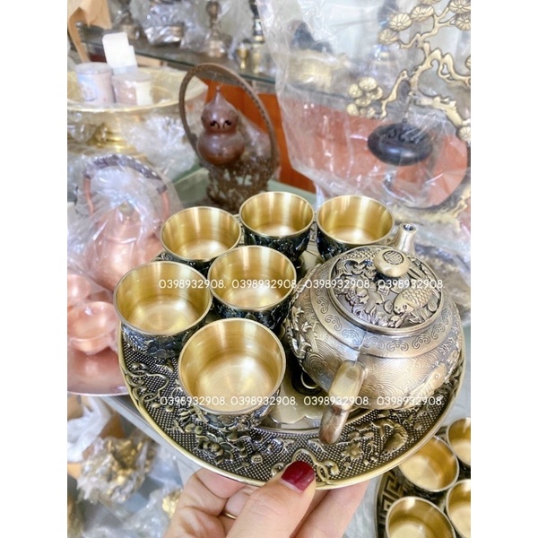 Bộ ấm con cá 6 chén bộ uống trà hàng ngày phong thủy