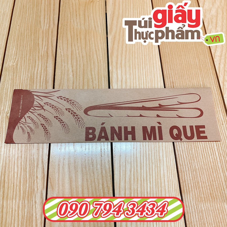 1000 Túi giấy đựng bánh mì que Kraft 8 x 29 cm