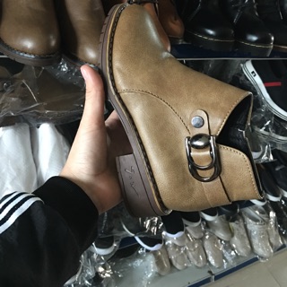 Boot cổ ngắn buộc dây, đế 3p, khóa sườn