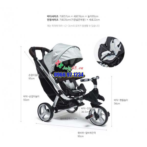 Xe đẩy, xe nôi, xe đạp 3 bánh Buggy Tride từ 0_7 tuổi