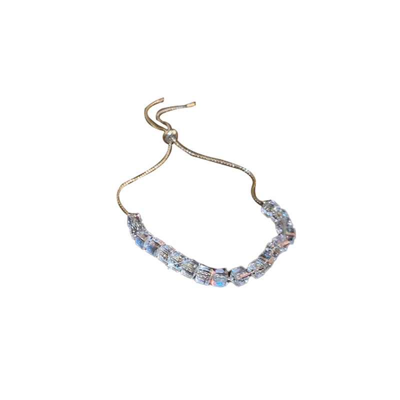 Vòng cổ Mặt Vuông Pha Lê Nhẹ Nhiều Màu Thời Trang Nhật Hàn Dành Cho Nữ