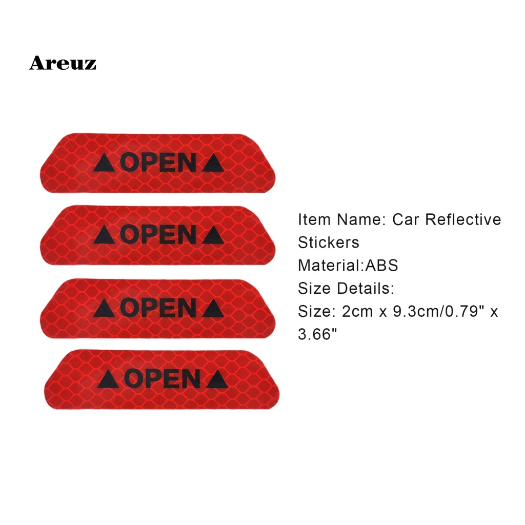 Bộ 4 Miếng Dán Phản Quang Tự Dính Trang Trí Cửa Xe Hơi