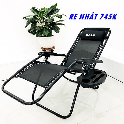 Ghế Xếp Thư Giãn Đa Năng SUMIKA 179A - Tải Trọng 300kg Tặng Khay Để Ly.