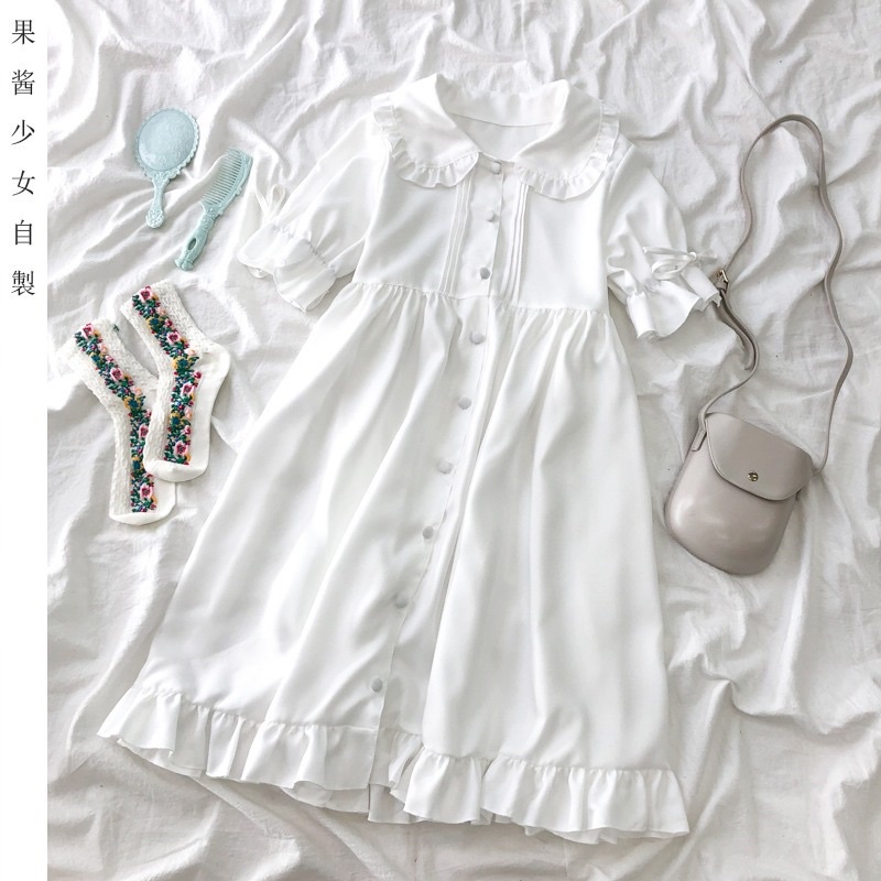 Váy babydoll 🦋 có cổ dáng xòe đầm dành cho các cô nàng tiểu thư bánh bèo | BigBuy360 - bigbuy360.vn