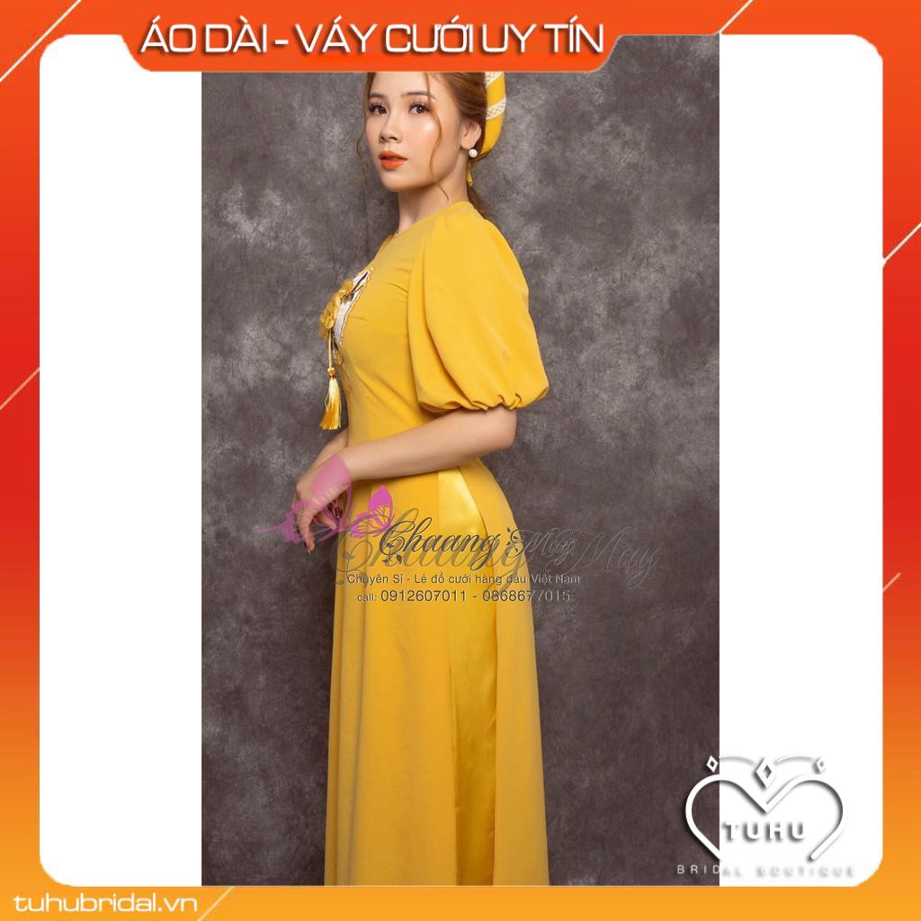 Áo dài truyền thống cực đẹp tay bồng xu hướng mới năm nay