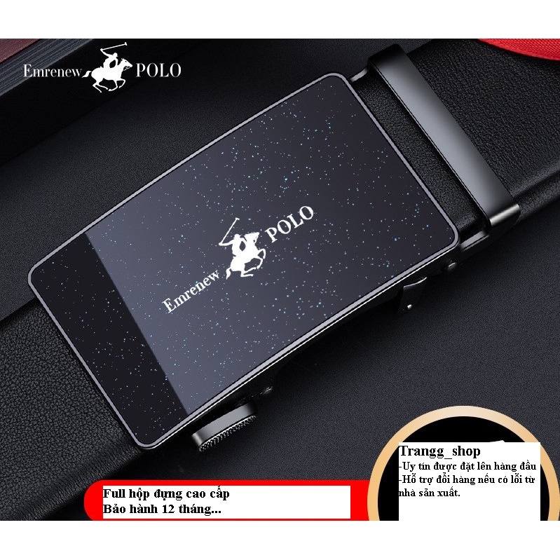 Thắt Lưng Da Bò Nam Cao Cấp EMRENEW POLO 2 Lớp Full Hộp Đựng Bảo Hành 12 Tháng