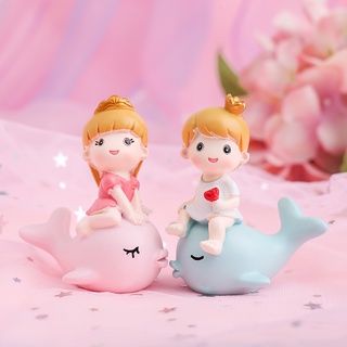 tượng trang trí bánh kem [FREESHIP❤️]   cặp đôi em bé cá heo cực xinh