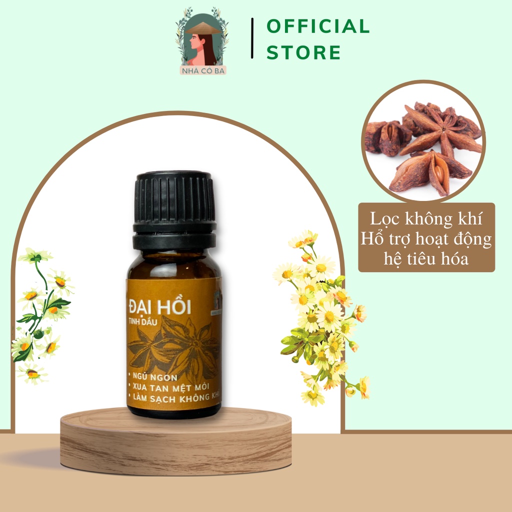 Tinh dầu thiên nhiên Nhà cô ba nguyên chất, xông phòng, nhiều mùi, 10ml