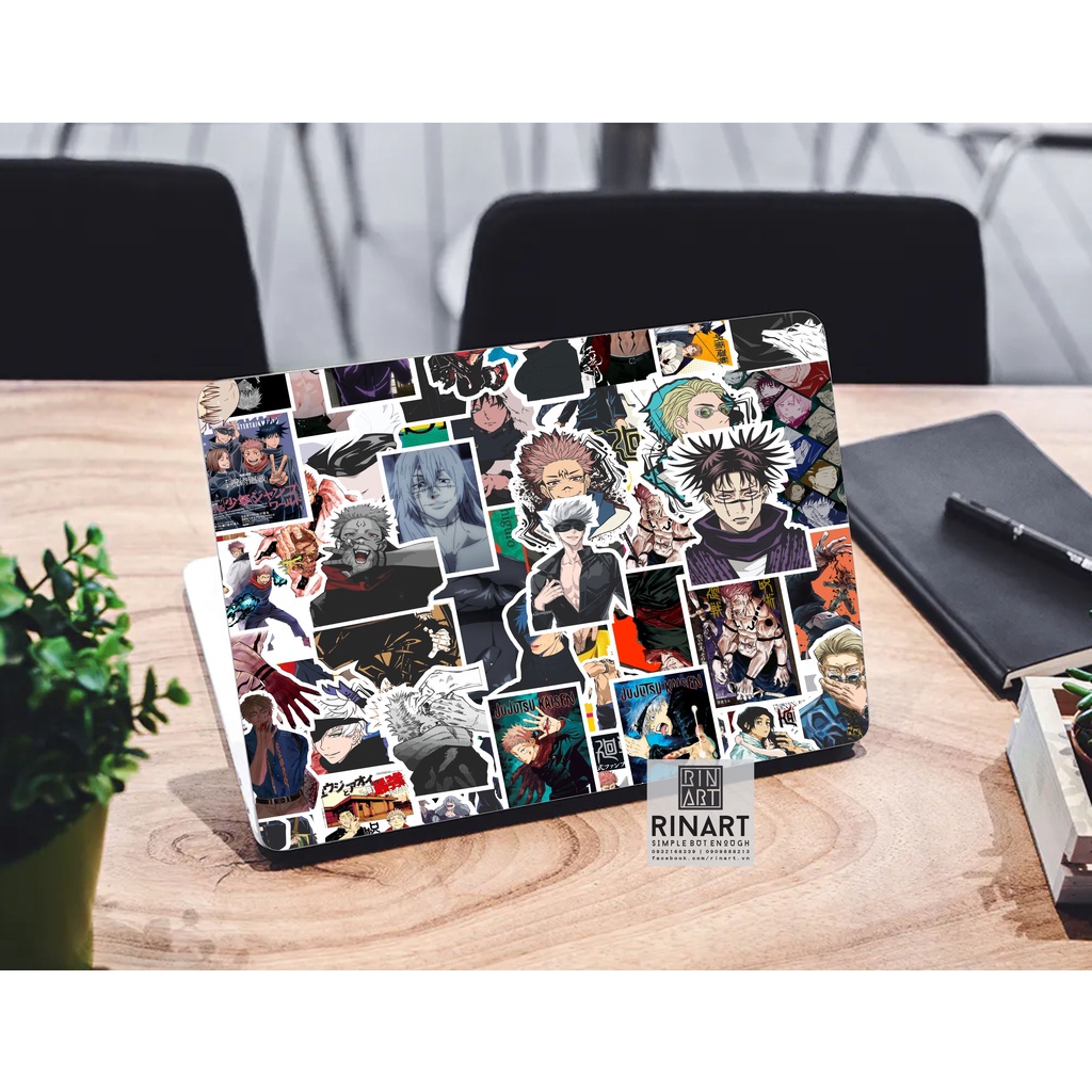 Bộ 200 sticker chủ đề hình manga Jujutsu Kaisen chống nước dán trang trí vali mũ bảo hiểm xe máy laptop điện thoạ
