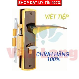 Khoá tay gạt Việt Tiệp 04503, khóa cửa phòng, khóa thông phòng gồm 3 chìa khoá đồng - Hàng chính hãng