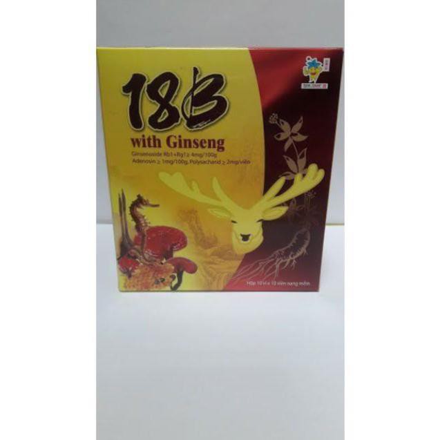 (Nhà Thuốc) [Viên uống] Thực phẩm chức năng Vitamin 18B With Ginseng hộp 100v Bồi bổ sức khoẻ