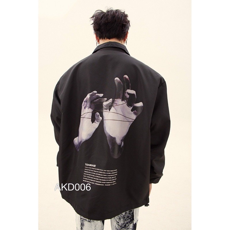 Áo khoác dù VN CLO in chữ teamage bàn tay - AKD006
