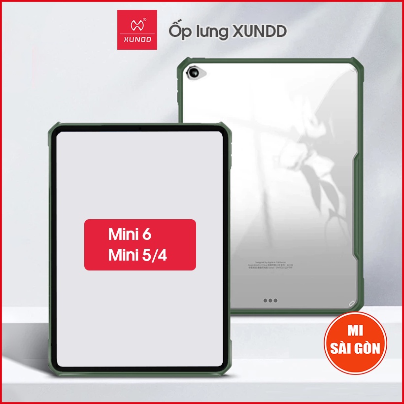 Ốp lưng XUNDD iPad Mini 6 / Mini 5/4 (BEETLE SERIES) - Chống shock, Mặt lưng trong suốt, Viền TPU