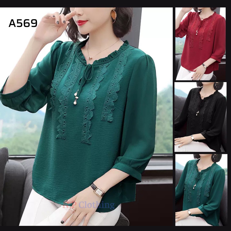 ❣️Áo Trung Niên❣️ Kiểu Áo Sơ Mi Trung Niên Nữ Cổ Bèo Thắt Nơ Đẹp Trang Nhã Tặng Mẹ, Có Size Lớn