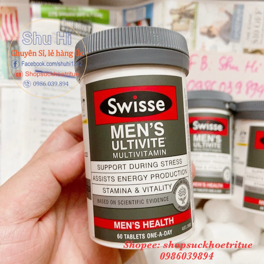 Vitamin tổng hợp cho nam Swisse Men’s Ultivite Multivitamin Úc, 60 viên - Swisse Men | BigBuy360 - bigbuy360.vn
