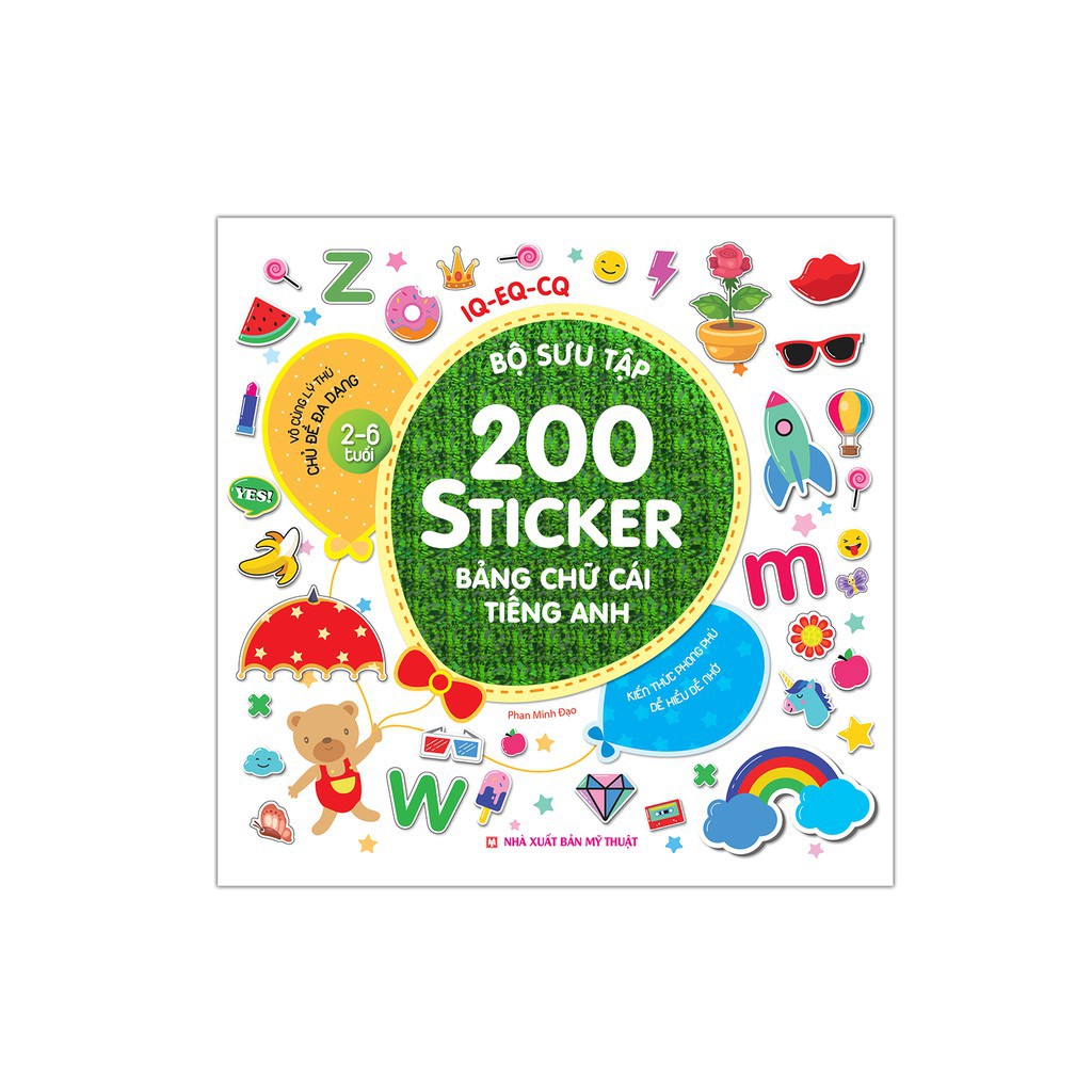 Sách - Bộ sưu tập 200 sticker - Bảng chữ cái tiếng Anh