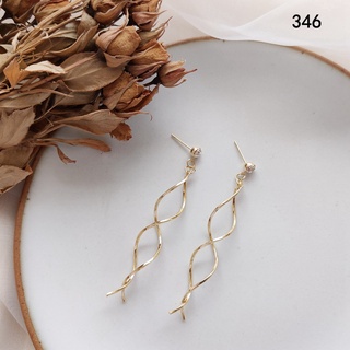 Bông tai thiết kế ánh kim bạc - phong cách hàn quốc #346-349