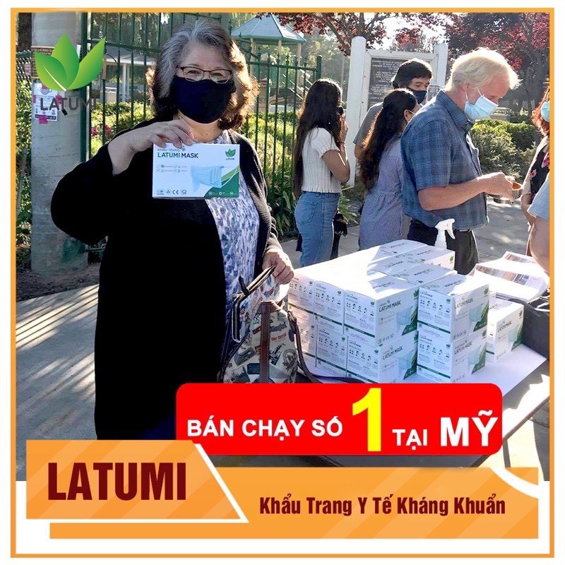 Hộp 50 chiếc khẩu trang y tế Latumi hàng xuất Mỹ