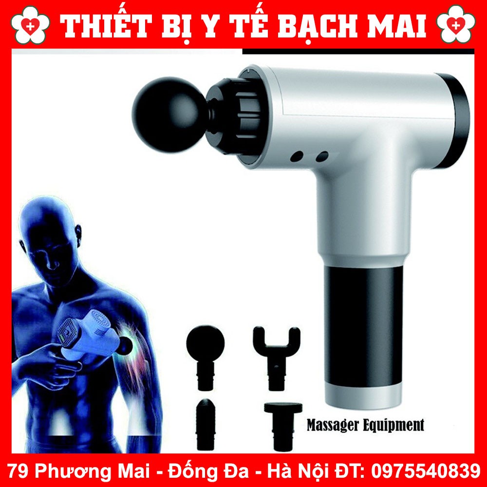 Súng Massage 4 Đầu, 6 Tốc Độ Fascia Gun Trị Liệu Giảm Đau Toàn Thân