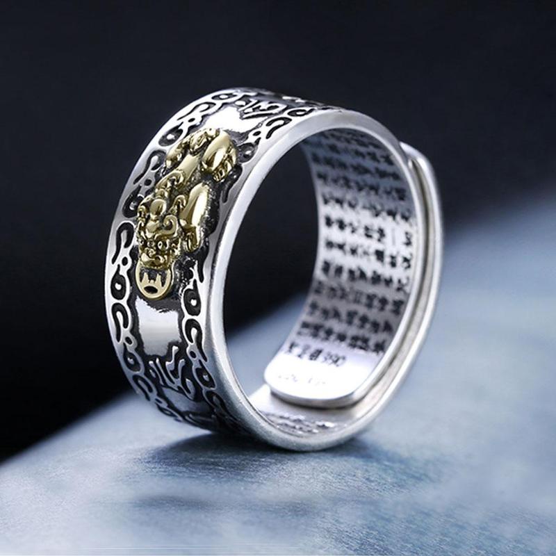 Nhẫn Bùa Hộ Mệnh May Mắn Phong Thủy Pixiu Mani Mantra