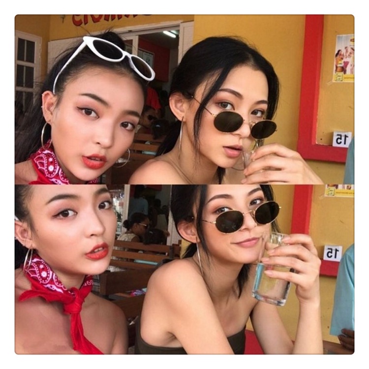 Kính râm thời trang tròn thầy bói tin hin phong cách Ulzzang Hàn Quốc cc