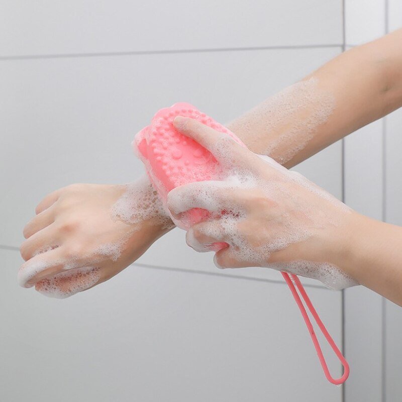 Bông Tắm Massage Tạo Bọt Đa Năng 2 Mặt Lông Mềm Mịn Silicon Bubble Bath Brush Hàn Quốc
