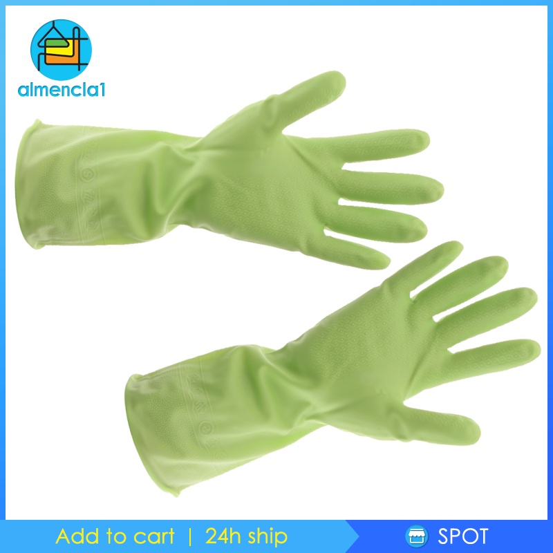 [ALMENCLA1]Rubber Gloves Kitchen Cleaning Gloves Waterproof Dishwashing