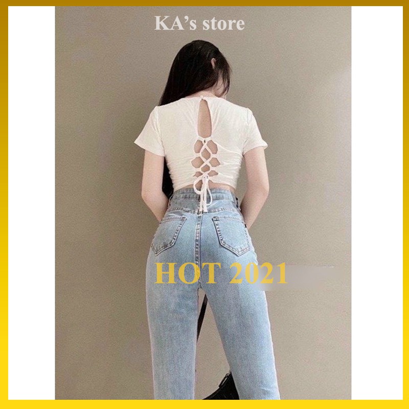 [Mã FASHIONT4WA2 giảm 10K đơn 50K] [HOT 2021] Áo Croptop Đan Lưng, Có Đệm, Không Đệm | BigBuy360 - bigbuy360.vn