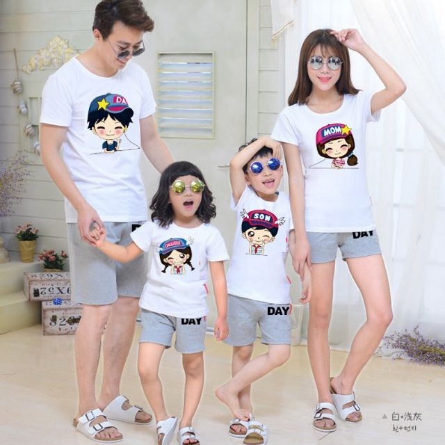 áo gia đình 3/4/5 người chất cotton mịn mát áo gia đình đi biển đẹp giá sĩ