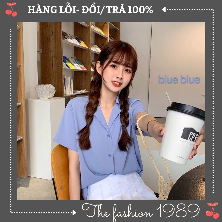 Áo Sơ Mi Nữ Áo Cổ Vest Nữ  Trơn Quốc Dân NHIỀU MÀU Chất Đũi Phối Chân Váy Siêu Xinh | BigBuy360 - bigbuy360.vn