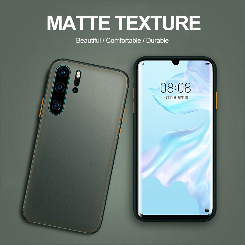 Ốp điện thoại nhựa cứng PC + silicon nhám mờ chống sốc cho Huawei Nova 3i Y9 Prime 2019 Nova 5T Mate 30 Pro 20 Pro