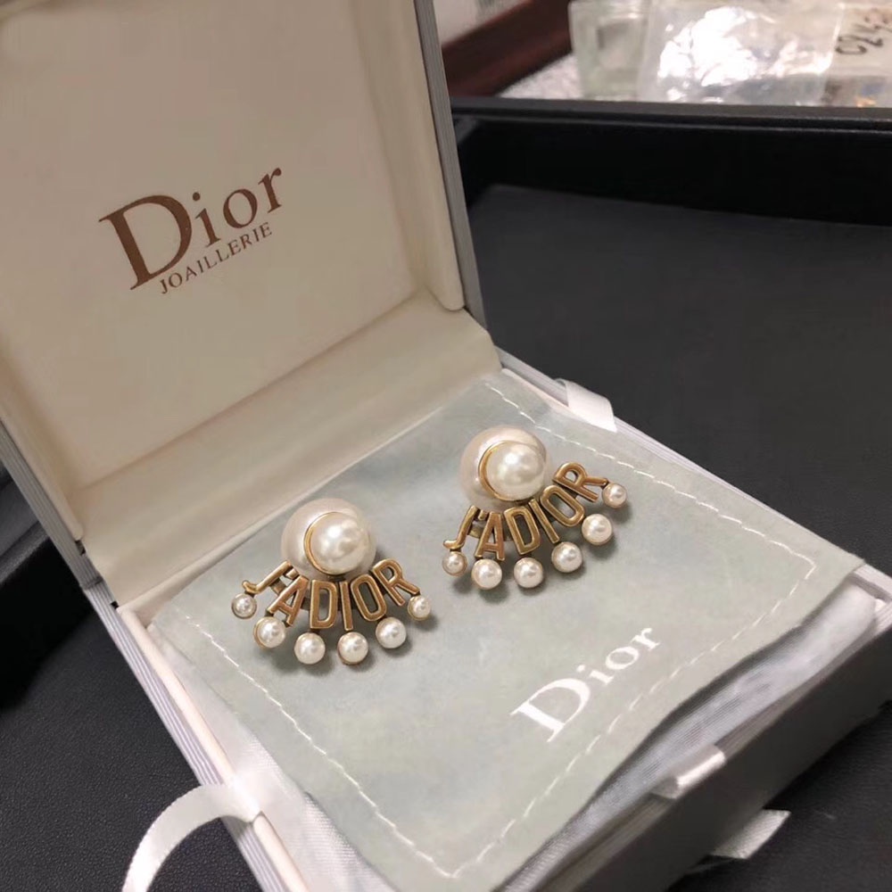 Khuyên Tai Tròn Khắc Chữ Dior Bằng Thép Titanium Thời Trang Cho Nữ