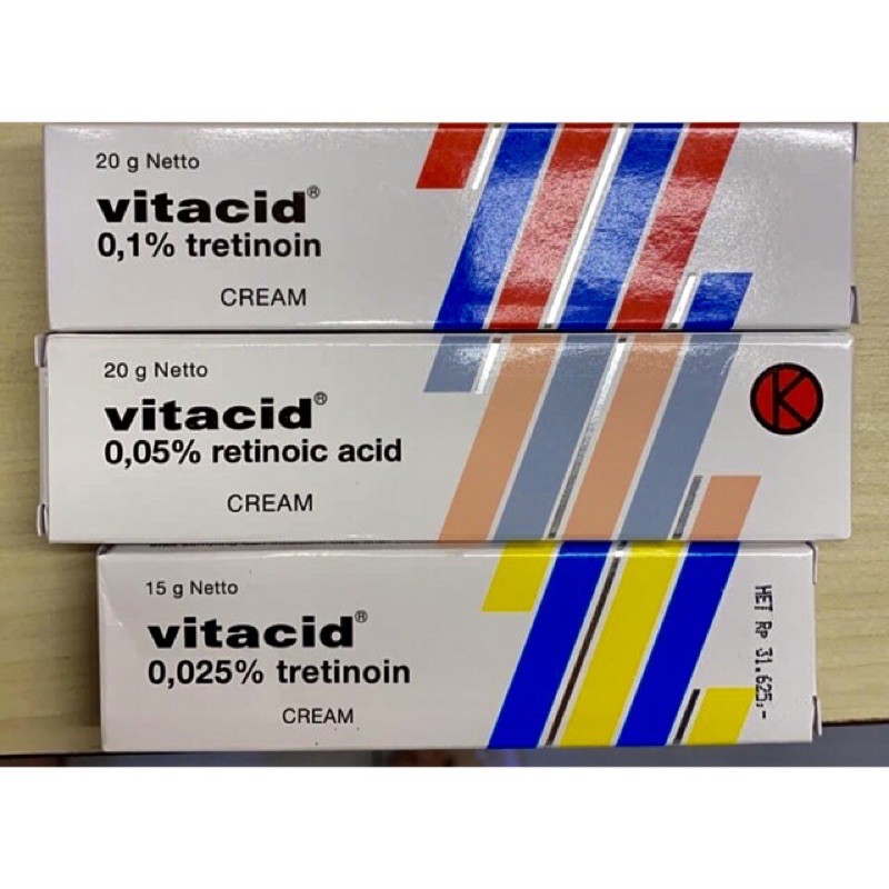 Vitacid Tretinoin Tretinon aret 0.025-0.05-0.1% giảm mụn