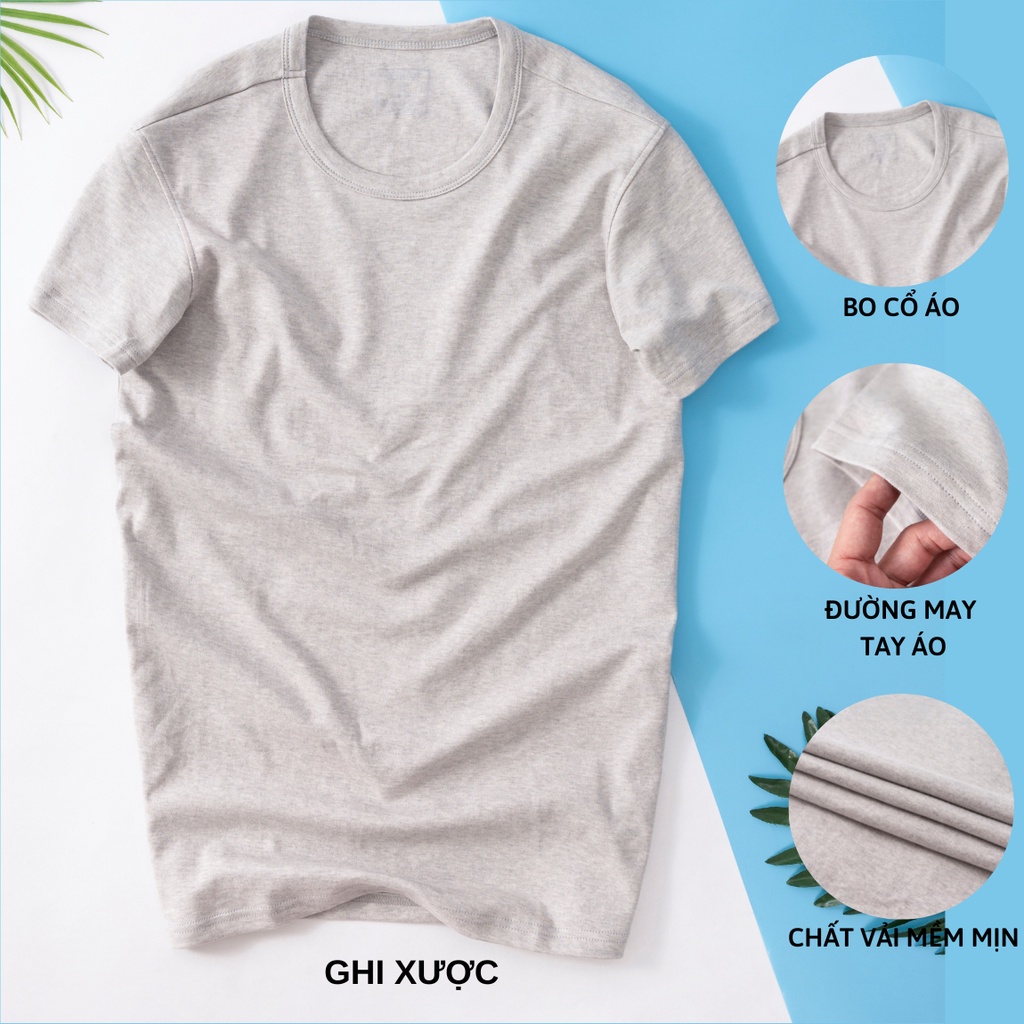 Áo thun nam  cổ tròn Cal.vin hàng xuất vải cotton liquid vân xược co giãn mềm mát dày dặn chống nhăn form slimfit nhẹ