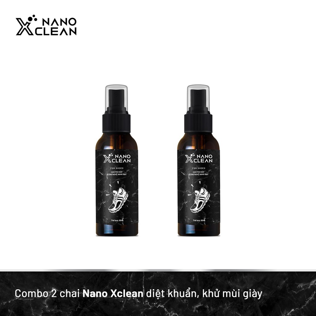 Xịt Khử Mùi Giày Nano Xclean Nano Bạc AHTC 50ml Khử Mùi, Diệt Khuẩn Giày Dép