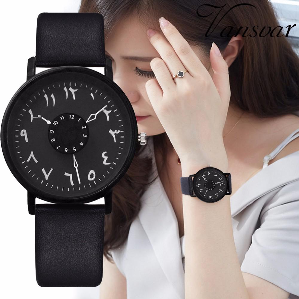 Đồng hồ đeo tay bộ máy thạch anh dây đeo da sáng tạo dành cho nữ