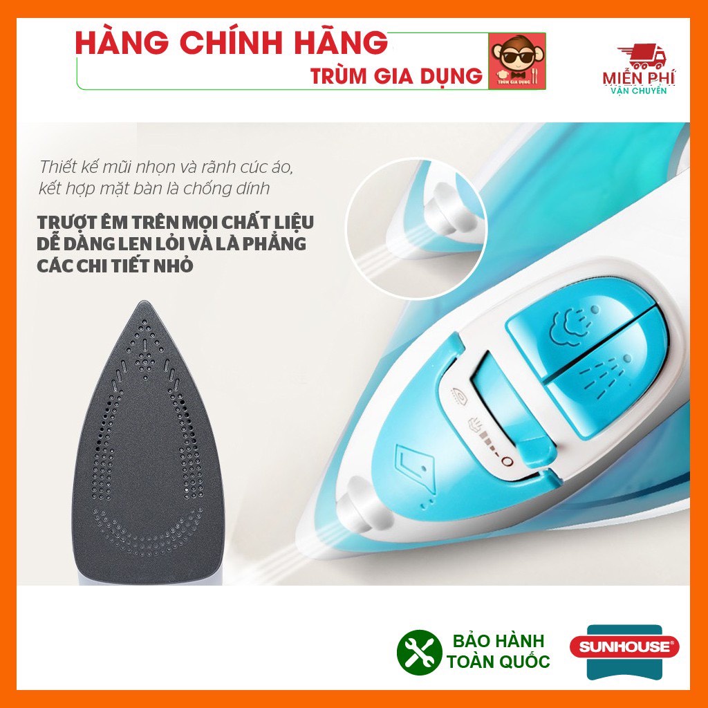 Bàn ủi hơi nước, Bàn là hơi nước Sunhouse SHD2065, công suất 160W siêu đẹp, tiện dụng.