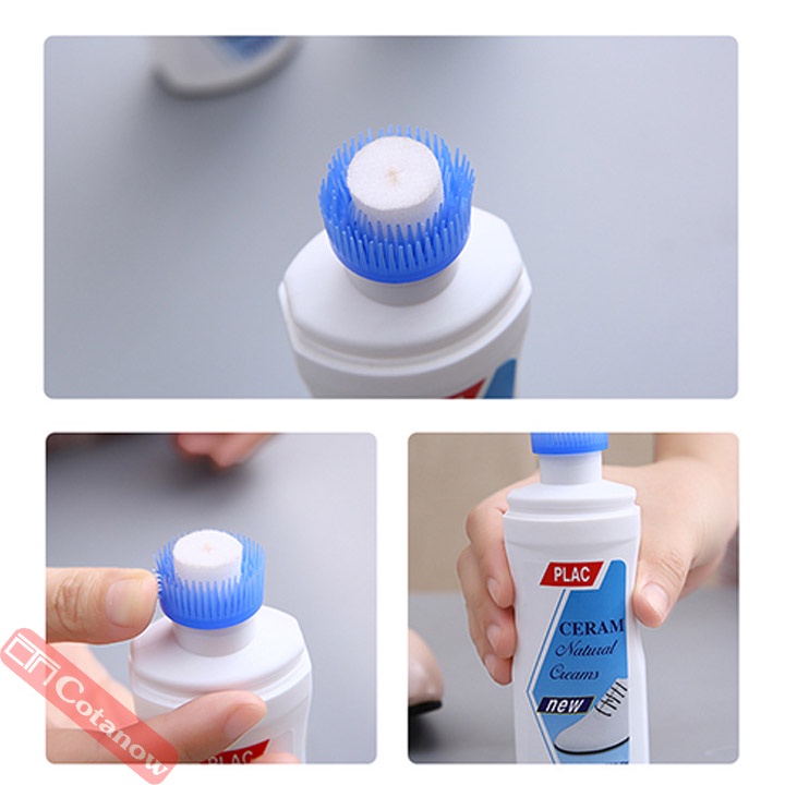 Tẩy Trắng Giày, Chai Tẩy Trắng Giày PLAC 100ml có đầu chải chà tiện lợi COTANOW