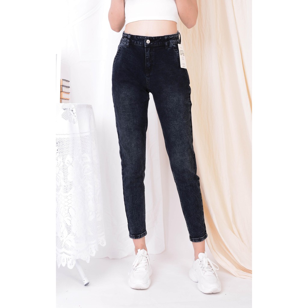 Quần jean nữ ống rộng baggy đẹp lưng cao cạp bán chun xám khói hàng hiệu cao cấp mã 427 VANIZEN | BigBuy360 - bigbuy360.vn