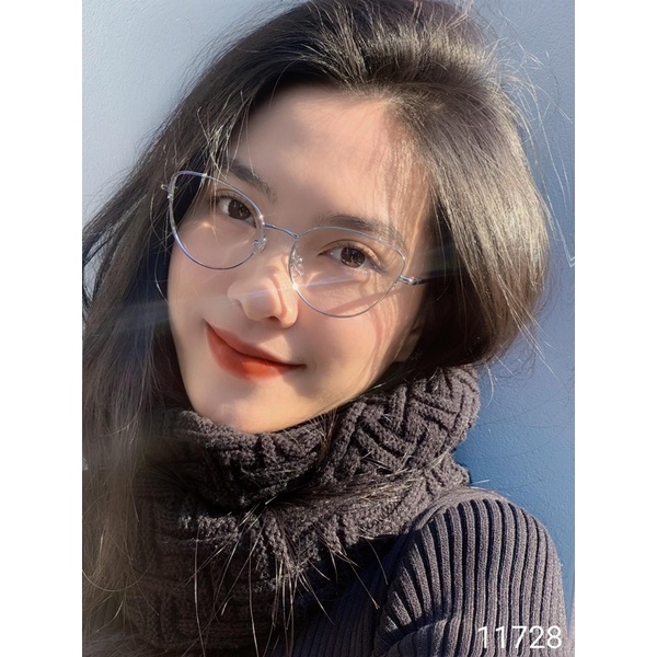 Gọng kính kim loại mãnh dáng mắt mèo 11728