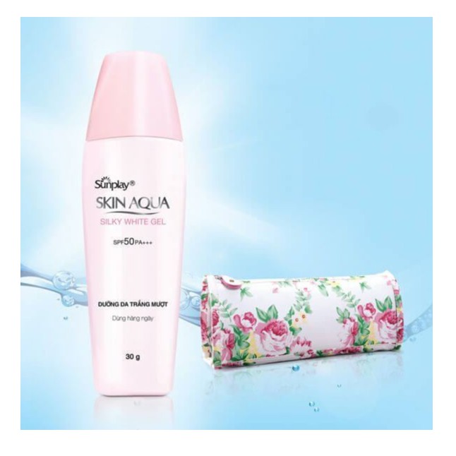 Gel Chống Nắng Dưỡng Da Trắng Mượt Sunplay Skin Aqua Silky White Gel SPF50 30g